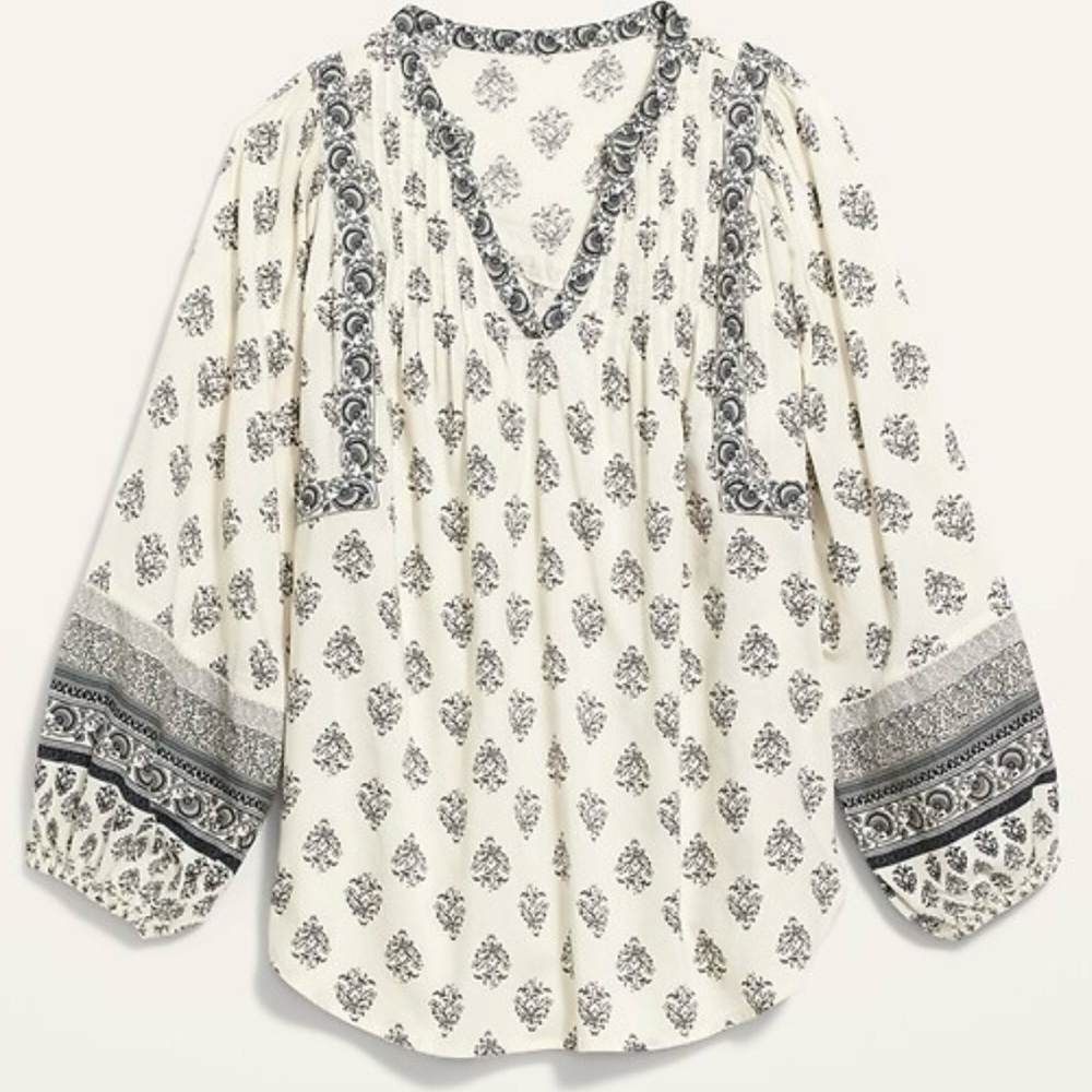 Old Navy Long Sleeve Print Swing Blouse, Size: XXL